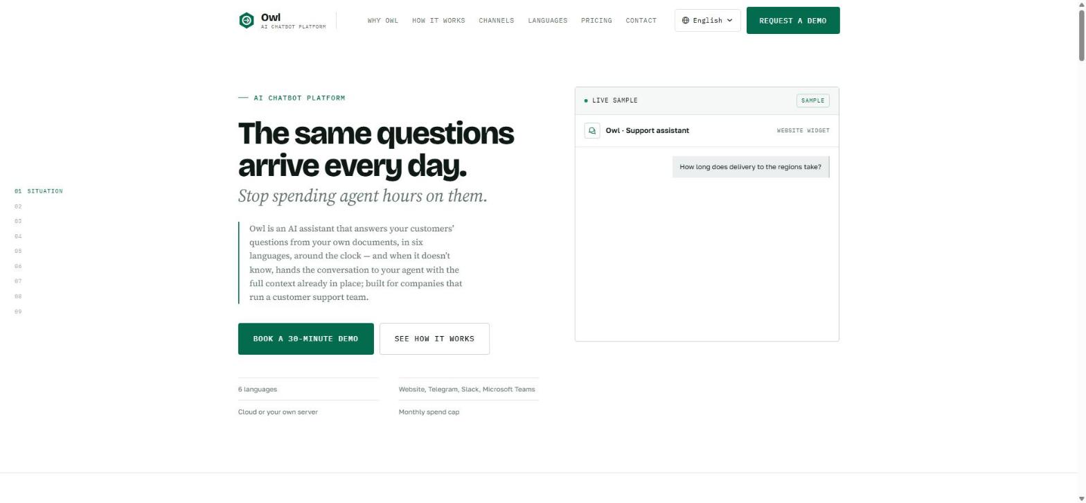 Owl — support assistant answering from a source document